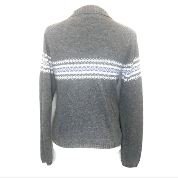 Aeropostale collared Nordic fair isle grey sweater - Picture 4 of 8